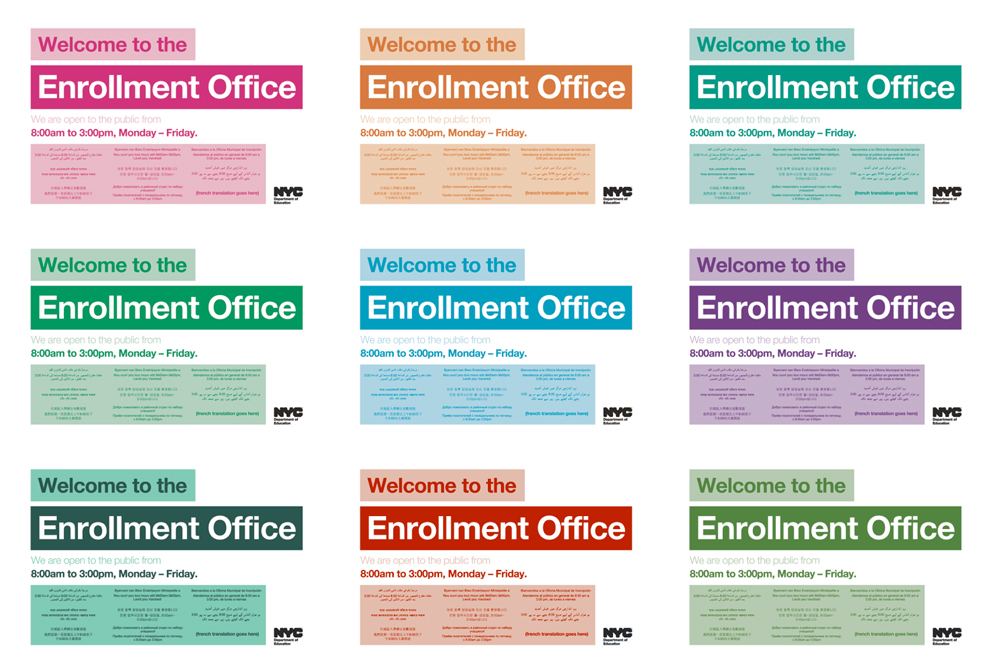 Borough Enrollment Office Signs - 2