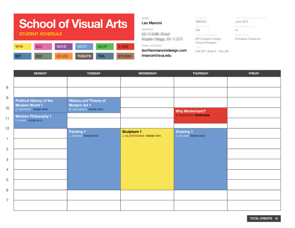 Leo Mancini Design → SVA Schedule Redesign